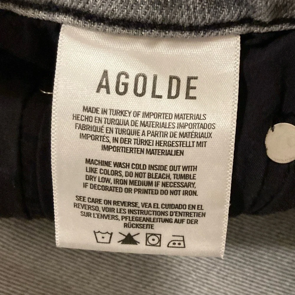 AGOLDE Nico High Rise Slim Risk Gray Wash Jeans Size 33
